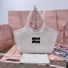 미우미우 코튼메쉬 토트백