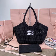 미우미우 코튼메쉬 토트백