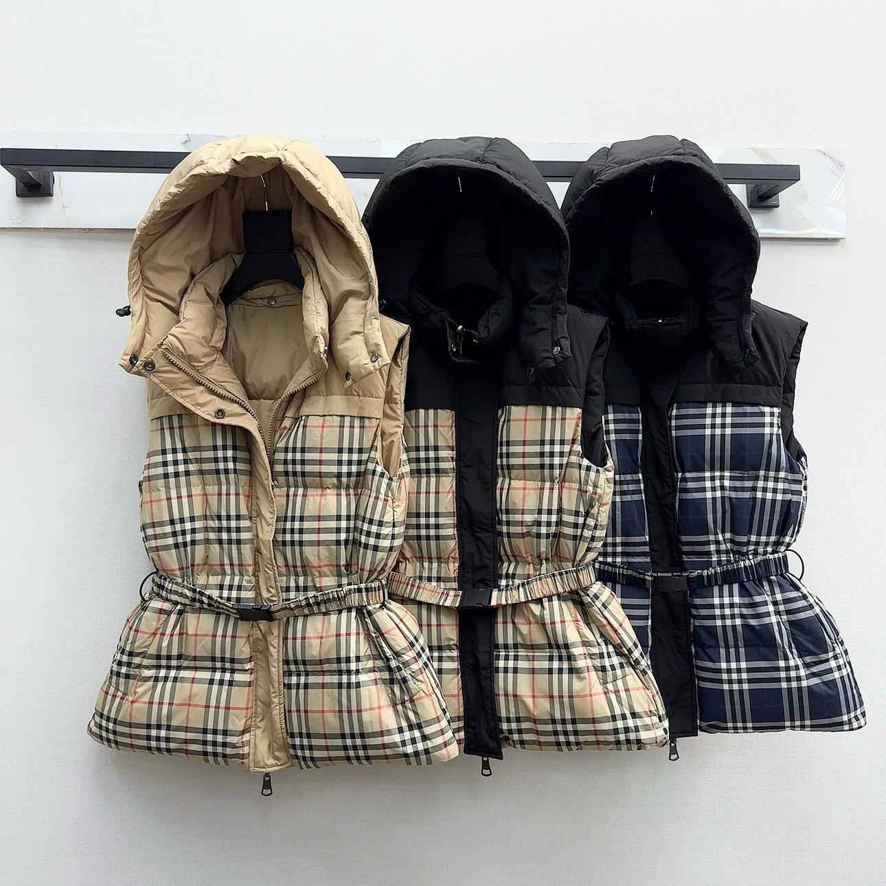 버버리 양면조끼패딩